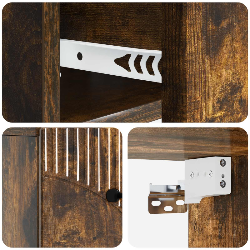 Wisząca Szafka Nocna 2 pcs Dąb wędzony 34,5 x 33 x 20 cm