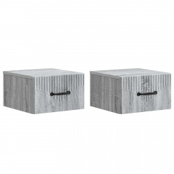 Wisząca Szafka Nocna 2 pcs Szary Sonoma 34,5 x 33 x 20 cm