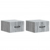 Wisząca Szafka Nocna 2 pcs Szary Sonoma 34,5 x 33 x 20 cm