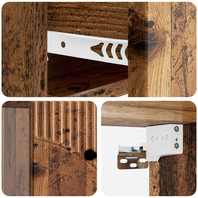 Wisząca Szafka Nocna 2 pcs Stare drewno 34,5 x 33 x 20 cm