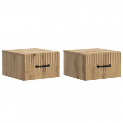 Wisząca Szafka Nocna 2 pcs Dąb artisan 34,5 x 33 x 20 cm