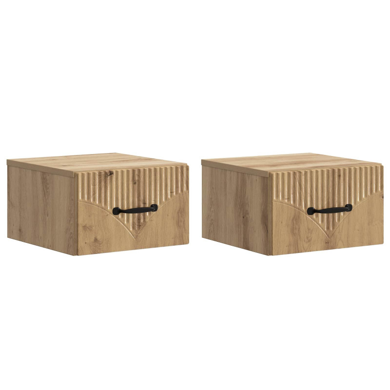 Wisząca Szafka Nocna 2 pcs Dąb artisan 34,5 x 33 x 20 cm