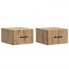 Wisząca Szafka Nocna 2 pcs Dąb artisan 34,5 x 33 x 20 cm