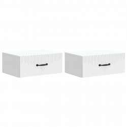 Wisząca Szafka Nocna z szufladą 2 pcs Biały 49 x 34,5 x 20 cm