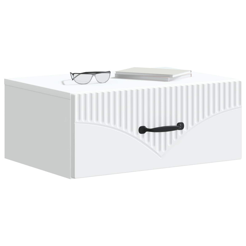 Wisząca Szafka Nocna z szufladą 2 pcs Biały 49 x 34,5 x 20 cm