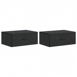Wisząca Szafka Nocna z szufladą 2 pcs Czarny 49 x 34,5 x 20 cm