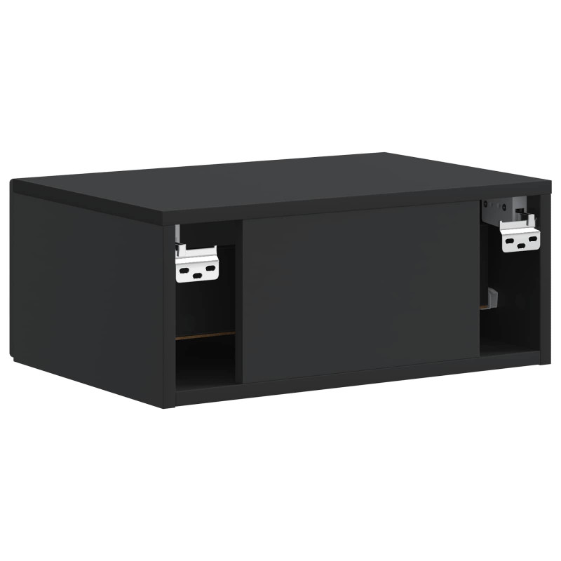 Wisząca Szafka Nocna z szufladą 2 pcs Czarny 49 x 34,5 x 20 cm