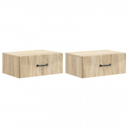 Wisząca Szafka Nocna 2 pcs dąb Sonoma 49 x 34,5 x 20 cm