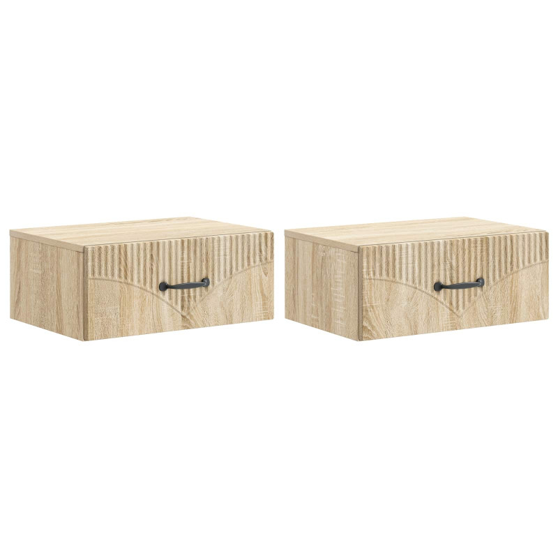 Wisząca Szafka Nocna 2 pcs dąb Sonoma 49 x 34,5 x 20 cm