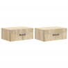 Wisząca Szafka Nocna 2 pcs dąb Sonoma 49 x 34,5 x 20 cm