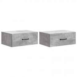 Wisząca Szafka Nocna 2 pcs Betonowy szary 49 x 34,5 x 20 cm