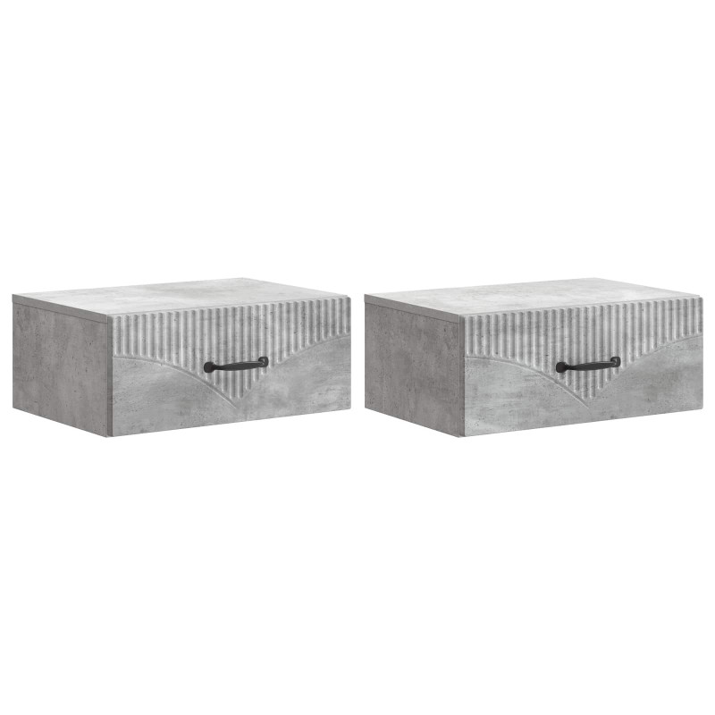 Wisząca Szafka Nocna 2 pcs Betonowy szary 49 x 34,5 x 20 cm