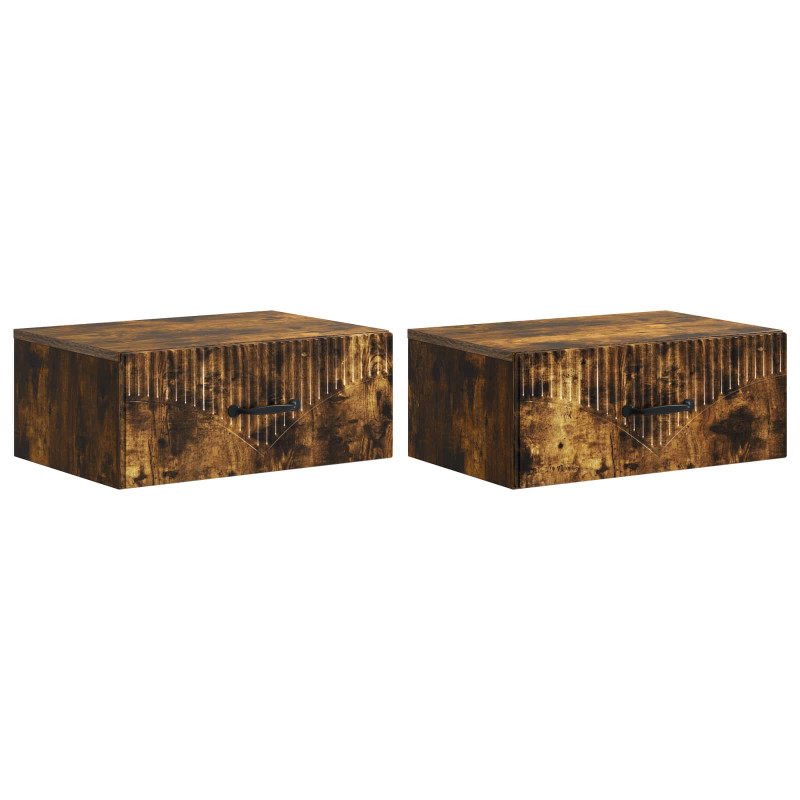 Wisząca Szafka Nocna 2 pcs Dąb wędzony 49 x 34,5 x 20 cm