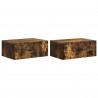 Wisząca Szafka Nocna 2 pcs Dąb wędzony 49 x 34,5 x 20 cm