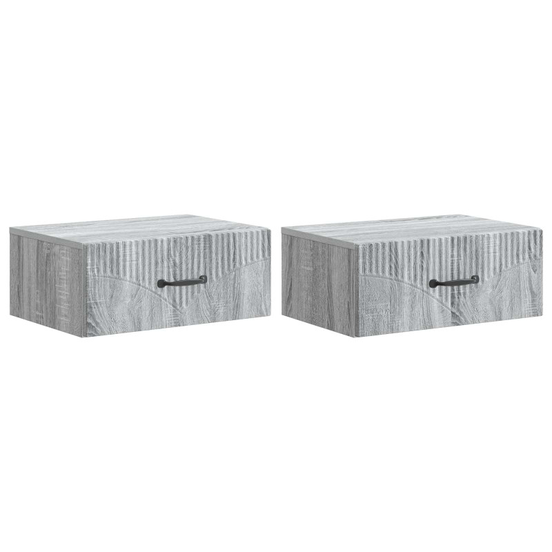 Wisząca Szafka Nocna 2 pcs Szary Sonoma 49 x 34,5 x 20 cm