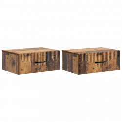 Wisząca Szafka Nocna 2 pcs Stare drewno 49 x 34,5 x 20 cm