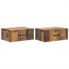 Wisząca Szafka Nocna 2 pcs Stare drewno 49 x 34,5 x 20 cm