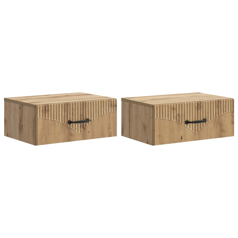 Wisząca Szafka Nocna 2 pcs Dąb artisan 49 x 34,5 x 20 cm