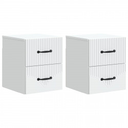 Wisząca Szafka Nocna z szufladą 2 pcs Biały 34,5 x 33 x 40 cm