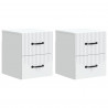 Wisząca Szafka Nocna z szufladą 2 pcs Biały 34,5 x 33 x 40 cm
