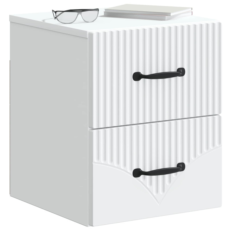 Wisząca Szafka Nocna z szufladą 2 pcs Biały 34,5 x 33 x 40 cm