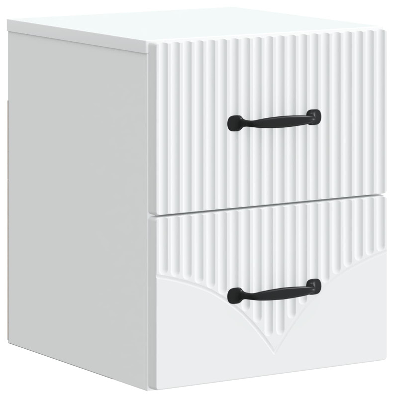 Wisząca Szafka Nocna z szufladą 2 pcs Biały 34,5 x 33 x 40 cm