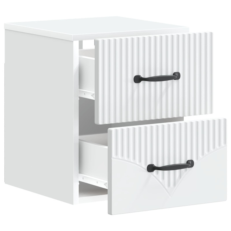 Wisząca Szafka Nocna z szufladą 2 pcs Biały 34,5 x 33 x 40 cm