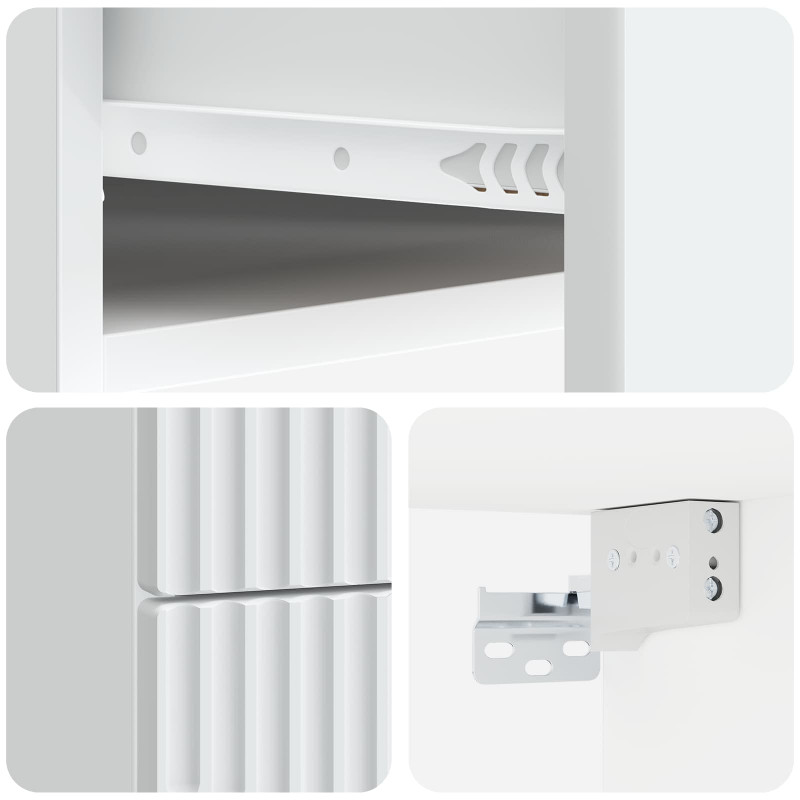 Wisząca Szafka Nocna z szufladą 2 pcs Biały 34,5 x 33 x 40 cm