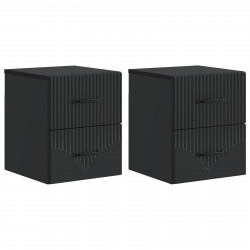 Wisząca Szafka Nocna z szufladą 2 pcs Czarny 34,5 x 33 x 40 cm