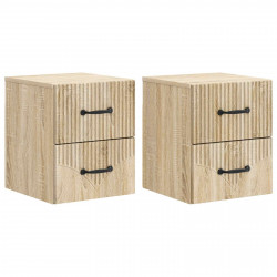 Wisząca Szafka Nocna 2 pcs dąb Sonoma 34,5 x 33 x 40 cm