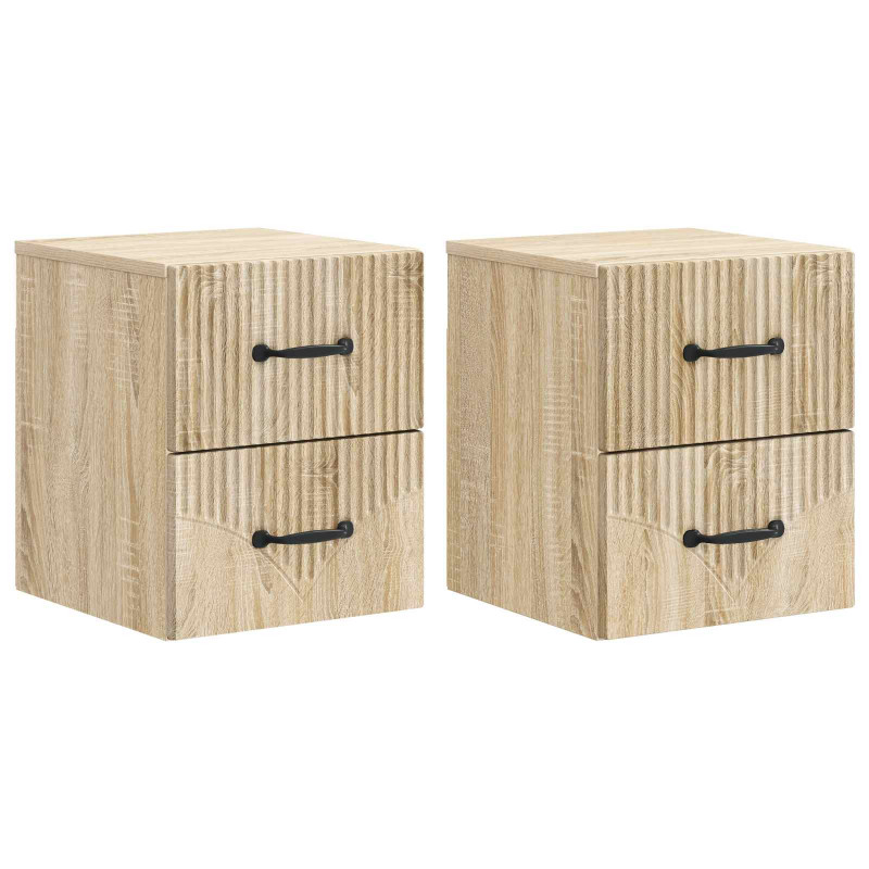 Wisząca Szafka Nocna 2 pcs dąb Sonoma 34,5 x 33 x 40 cm