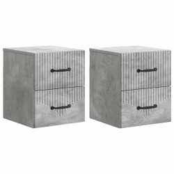 Wisząca Szafka Nocna 2 pcs Betonowy szary 34,5 x 33 x 40 cm