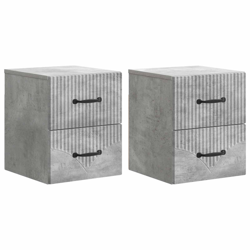 Wisząca Szafka Nocna 2 pcs Betonowy szary 34,5 x 33 x 40 cm