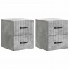 Wisząca Szafka Nocna 2 pcs Betonowy szary 34,5 x 33 x 40 cm