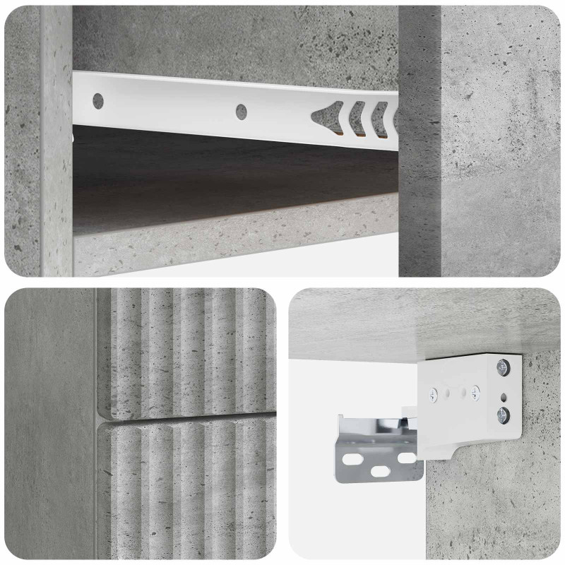 Wisząca Szafka Nocna 2 pcs Betonowy szary 34,5 x 33 x 40 cm