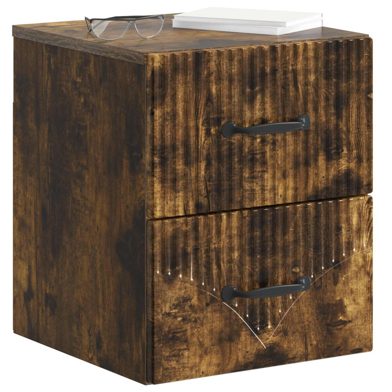 Wisząca Szafka Nocna 2 pcs Dąb wędzony 34,5 x 33 x 40 cm