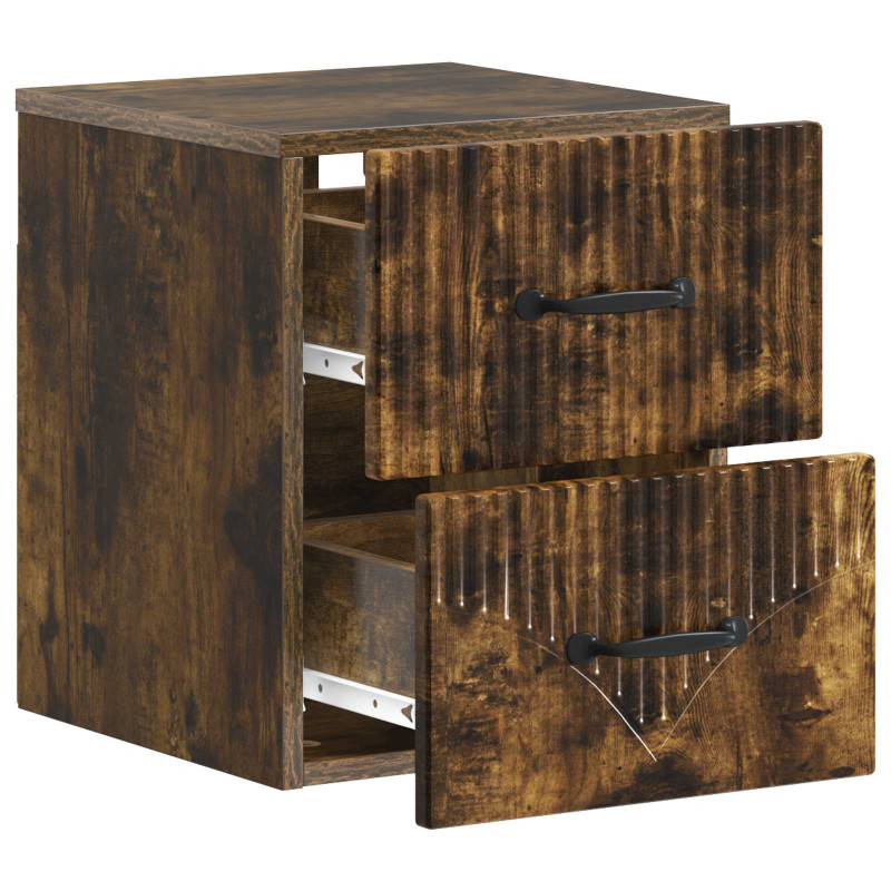 Wisząca Szafka Nocna 2 pcs Dąb wędzony 34,5 x 33 x 40 cm