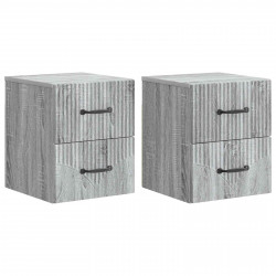 Wisząca Szafka Nocna 2 pcs Szary Sonoma 34,5 x 33 x 40 cm