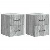 Wisząca Szafka Nocna 2 pcs Szary Sonoma 34,5 x 33 x 40 cm