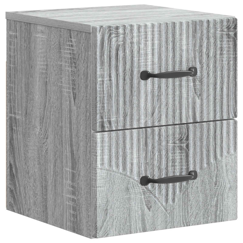 Wisząca Szafka Nocna 2 pcs Szary Sonoma 34,5 x 33 x 40 cm