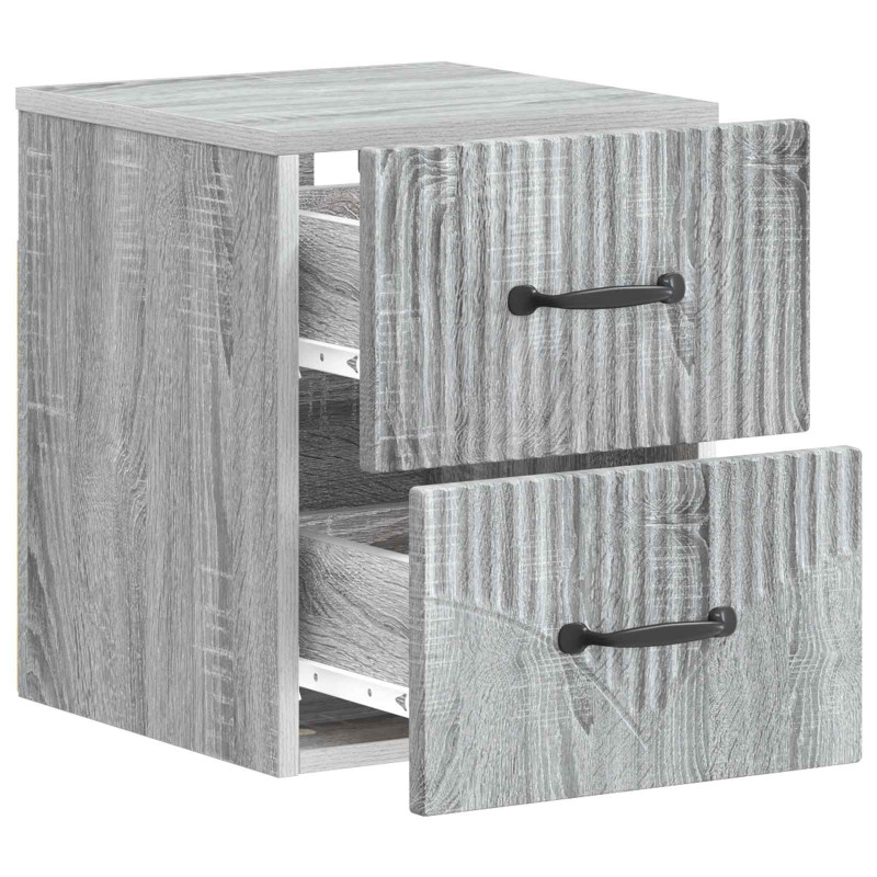 Wisząca Szafka Nocna 2 pcs Szary Sonoma 34,5 x 33 x 40 cm