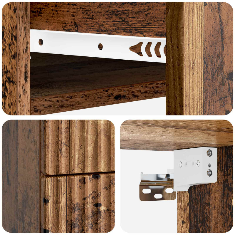 Wisząca Szafka Nocna 2 pcs Stare drewno 34,5 x 33 x 40 cm
