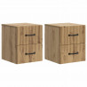 Wisząca Szafka Nocna 2 pcs Dąb artisan 34,5 x 33 x 40 cm