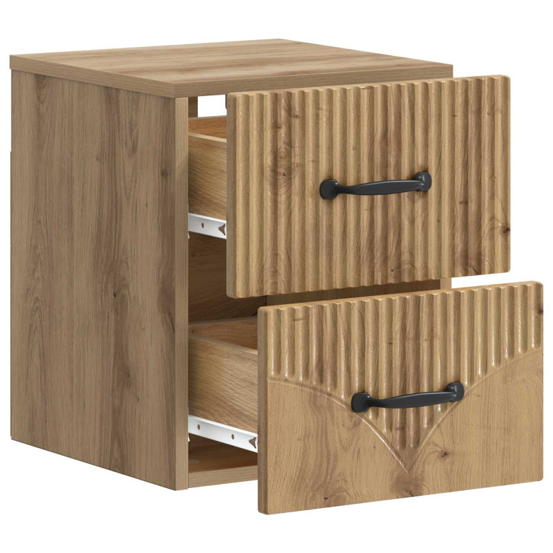 Wisząca Szafka Nocna 2 pcs Dąb artisan 34,5 x 33 x 40 cm
