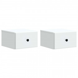 Wisząca Szafka Nocna z szufladą 2 pcs Biały 34,5 x 33 x 20 cm