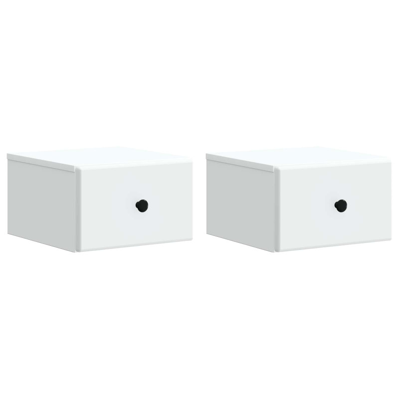 Wisząca Szafka Nocna z szufladą 2 pcs Biały 34,5 x 33 x 20 cm