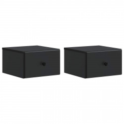 Wisząca Szafka Nocna z szufladą 2 pcs Czarny 34,5 x 33 x 20 cm