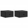 Wisząca Szafka Nocna z szufladą 2 pcs Czarny 34,5 x 33 x 20 cm