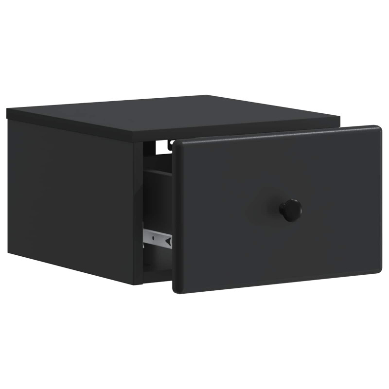 Wisząca Szafka Nocna z szufladą 2 pcs Czarny 34,5 x 33 x 20 cm