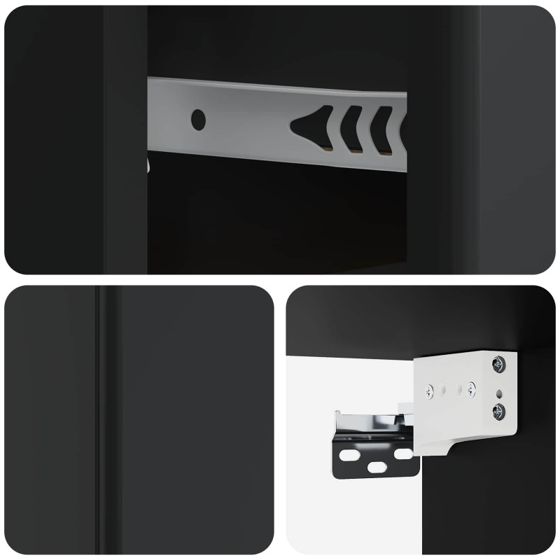Wisząca Szafka Nocna z szufladą 2 pcs Czarny 34,5 x 33 x 20 cm